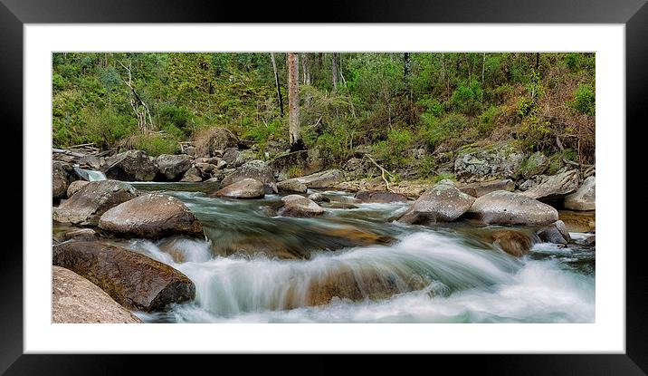 Rocks & Rapids Framed Mounted Print by Mark Lucey