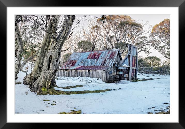 Wallaces Hut - Winter Framed Mounted Print by Mark Lucey