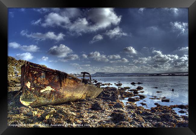 Chesil Beach Wreck Framed Print by Chris Frost