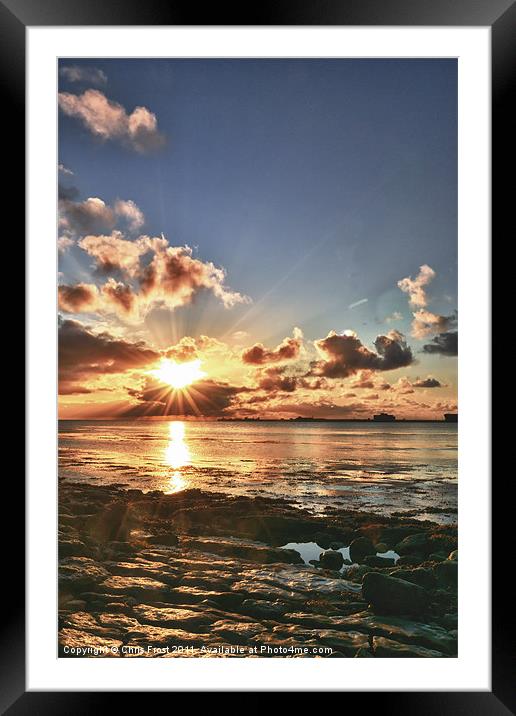 Newton's Cove Sunrise Framed Mounted Print by Chris Frost
