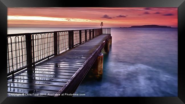 'Pier'ing at Portland Framed Print by Chris Frost