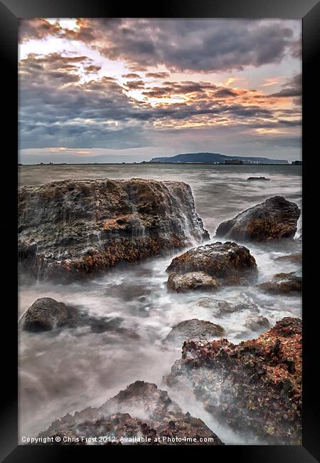 Rocks of the Nothe Framed Print by Chris Frost