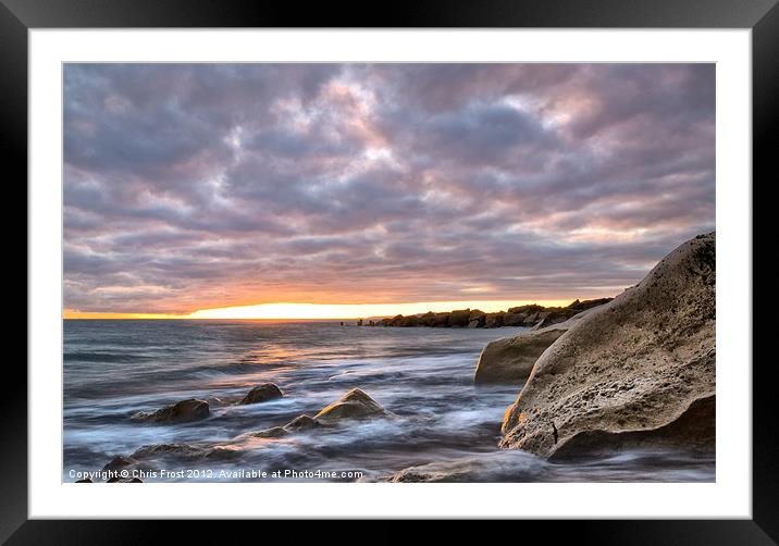 Storm a brewin at Westbay Framed Mounted Print by Chris Frost