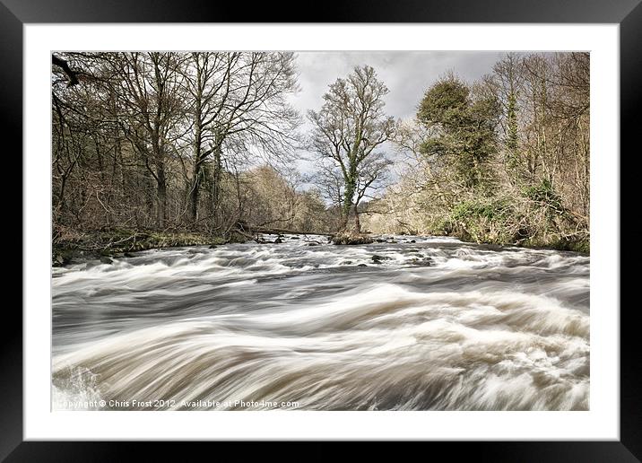 Raging River Wharf Framed Mounted Print by Chris Frost