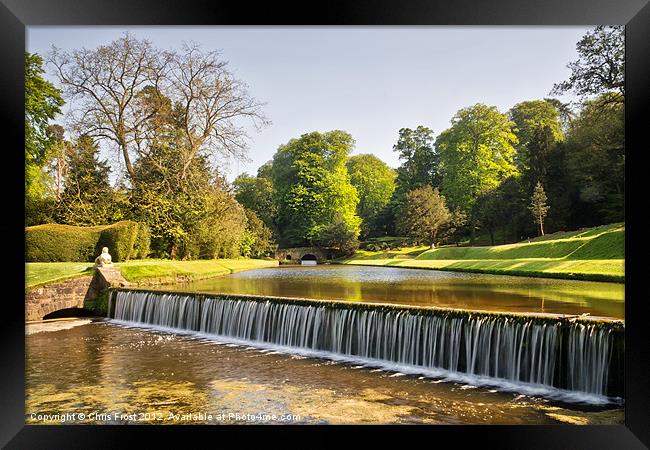 Fountains Abbey Cascade Framed Print by Chris Frost