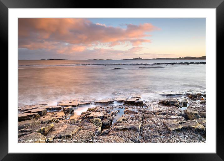 Long way to Dunstanburgh Castle Framed Mounted Print by Chris Frost