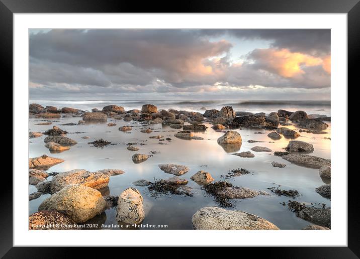 Holy Island Reflection Framed Mounted Print by Chris Frost