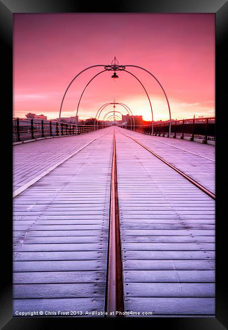 Wintery Sunrise @ Southport Pier Framed Print by Chris Frost