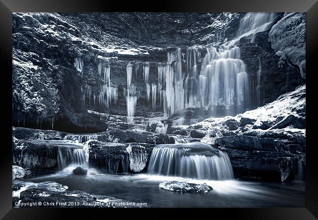 Winter Wonders at Scaleber Force (BW) Framed Print by Chris Frost