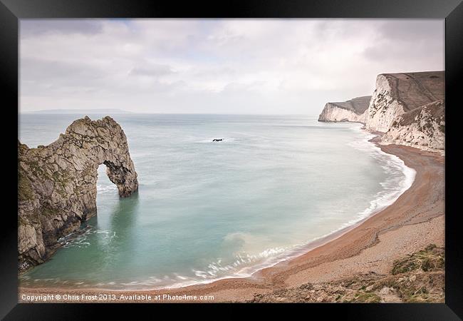 Durdle Door Sweep Framed Print by Chris Frost