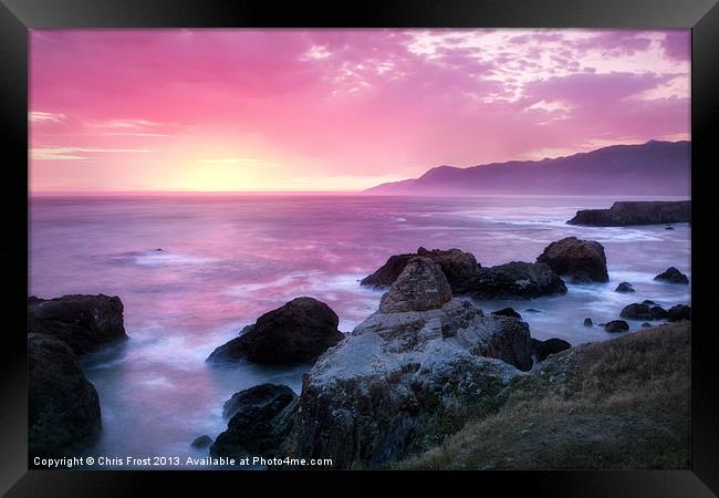Sunset at Shelter Cove Framed Print by Chris Frost