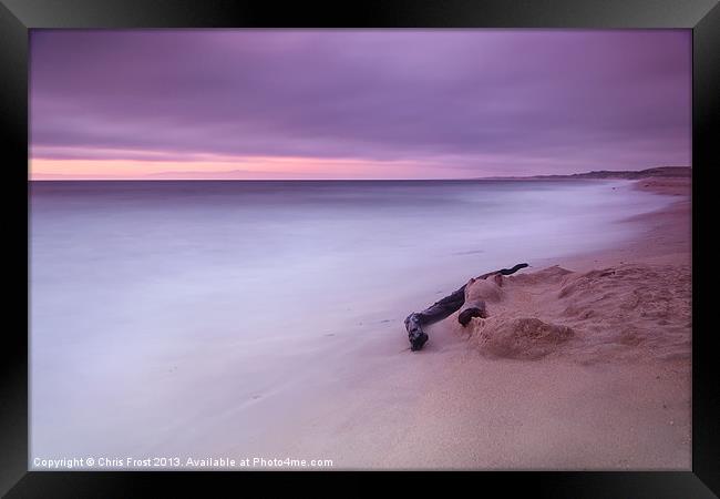 Monterey Beach Sunset Framed Print by Chris Frost