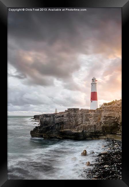 Sunkissed Portland Lighthouse Framed Print by Chris Frost
