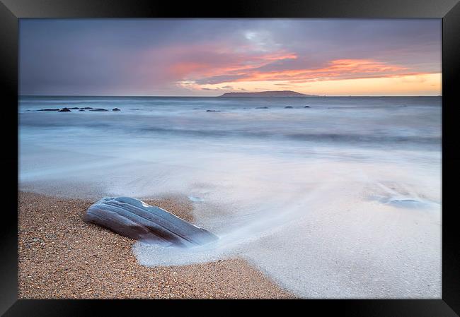 Sunset Wash at Osmington Mills Framed Print by Chris Frost