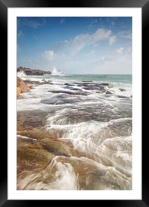 Portland Bill Wash Framed Mounted Print by Chris Frost