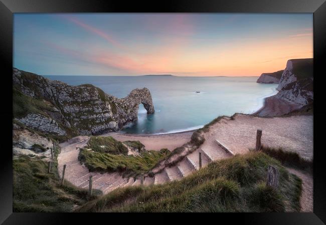 Winding Way to Durdle Door Framed Print by Chris Frost