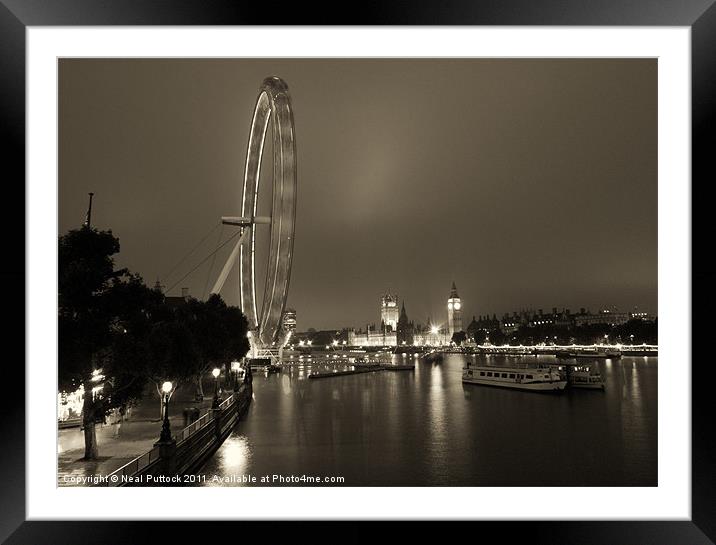 London at Night #2 Framed Mounted Print by Neal P