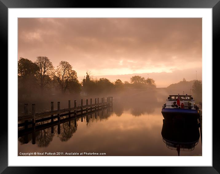 Morning Mist on the Thames Framed Mounted Print by Neal P
