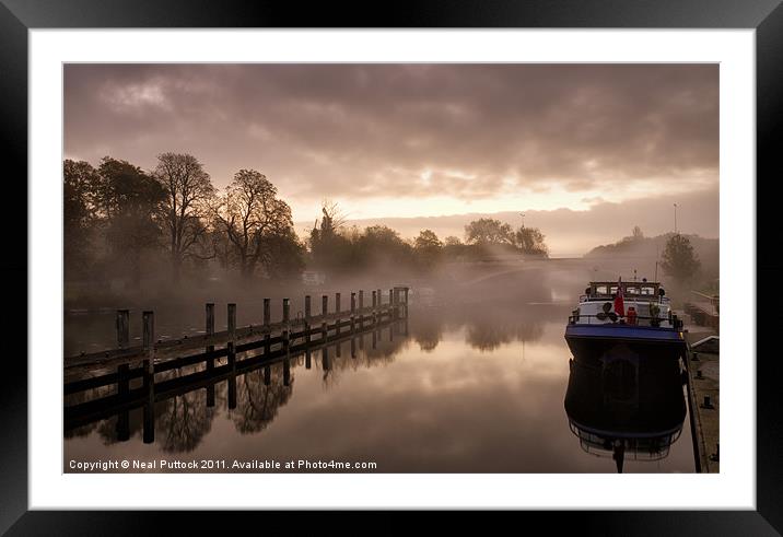 Mist on the Thames Framed Mounted Print by Neal P