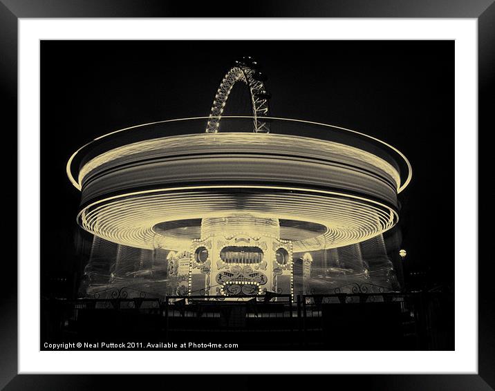 Lighting Up London - Mono Framed Mounted Print by Neal P