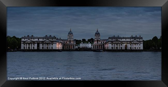 Royal Naval College at Night Framed Print by Neal P