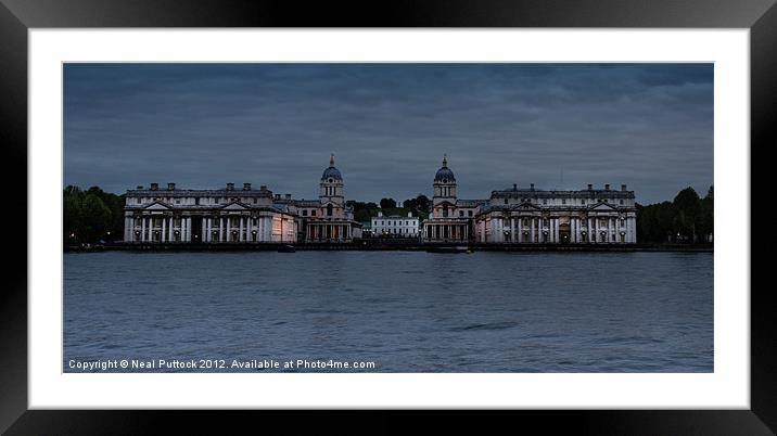 Royal Naval College at Night Framed Mounted Print by Neal P