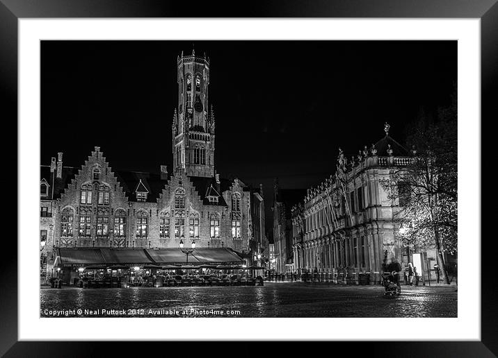 Bruges Markt Square Framed Mounted Print by Neal P