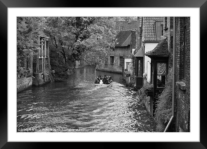 Canals of Bruges Framed Mounted Print by Neal P