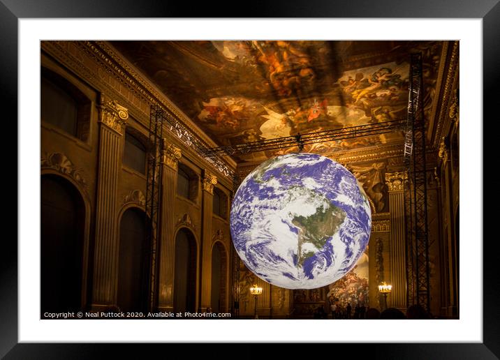 Earth Framed Mounted Print by Neal P