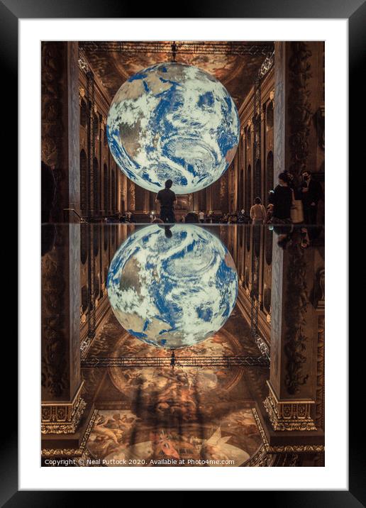 Earth Framed Mounted Print by Neal P