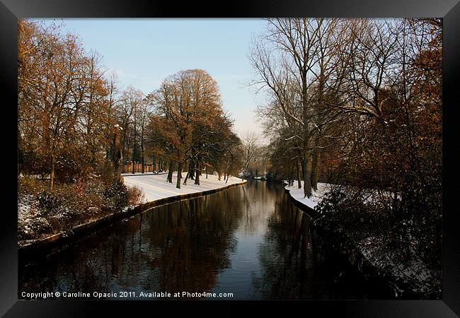 Snow covered Bruges Framed Print by Caroline Opacic