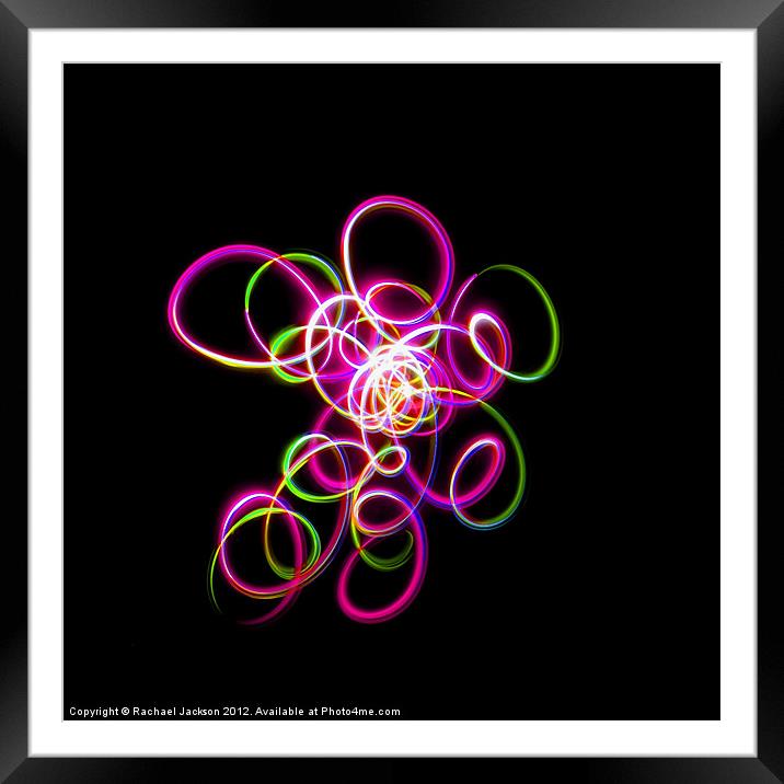 Pink Green Squiggle Framed Mounted Print by Rachael Hood