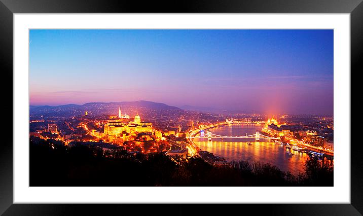  Budapest City Lights Framed Mounted Print by Rachael Hood