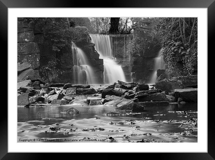 Penllegaer Waterfall Framed Mounted Print by Keith Cooper