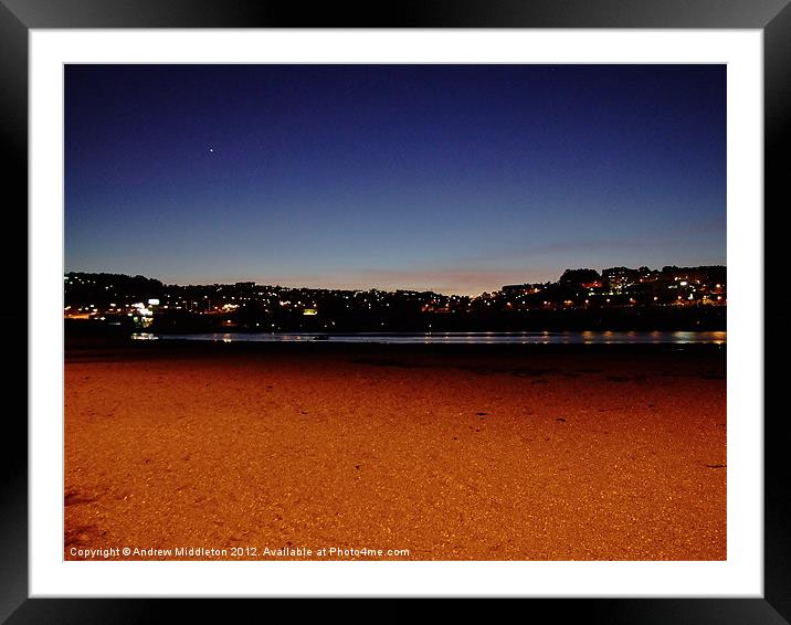 Night Time In O Burgo Framed Mounted Print by Andrew Middleton