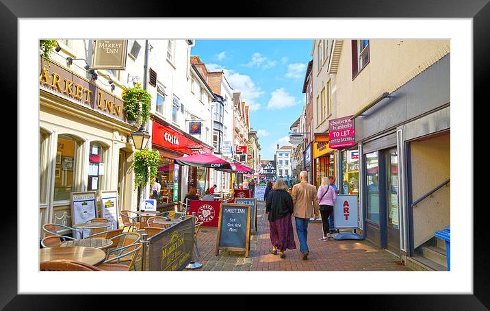A Salisbury Street Stroll Framed Mounted Print by Andrew Middleton