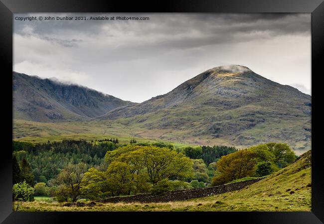 The Old Man of Coniston and Dow Crag Framed Print by John Dunbar