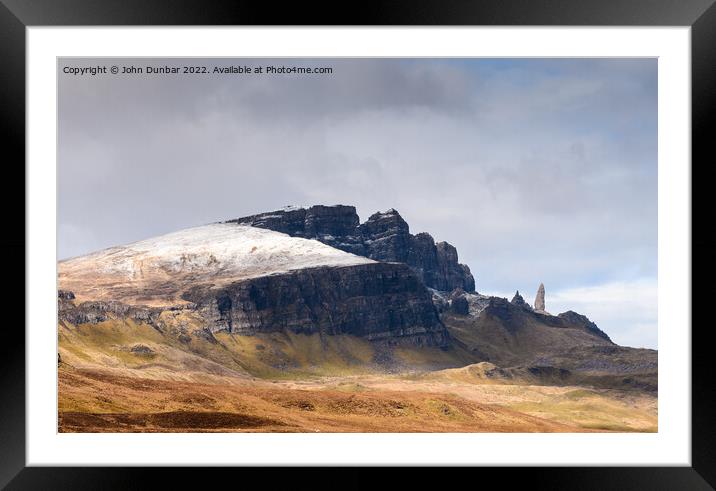 Winter for The Old Man of Storr Framed Mounted Print by John Dunbar