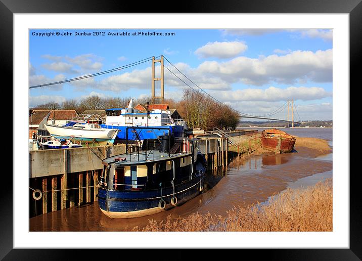 Humber Bridge Boatyard Framed Mounted Print by John Dunbar