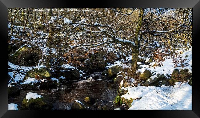  Burbage Brook in Winter Framed Print by John Dunbar