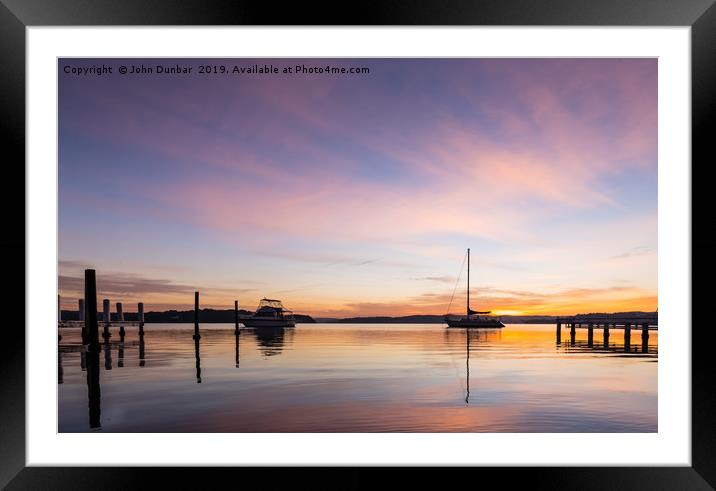 Sunrise on Lake Macquarie Framed Mounted Print by John Dunbar