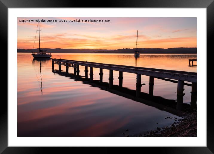 Sunrise On Lake Macquarie Framed Mounted Print by John Dunbar