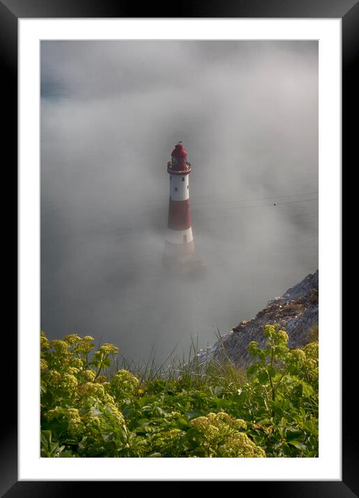 Misty Beachy Head Lighthouse Framed Mounted Print by Phil Clements