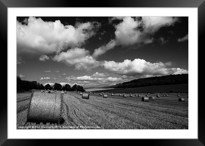 Sussex Harvest Field Framed Mounted Print by Phil Clements
