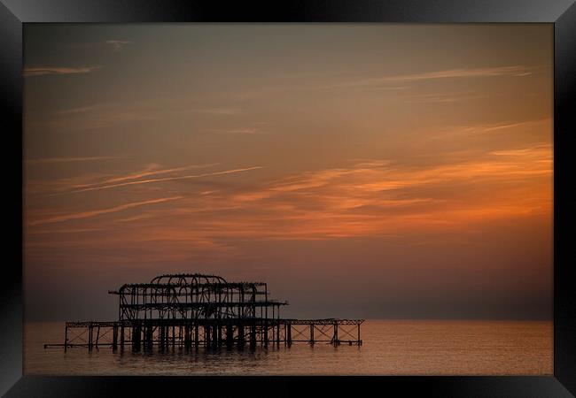 Brighton West Pier At Sunset Framed Print by Phil Clements
