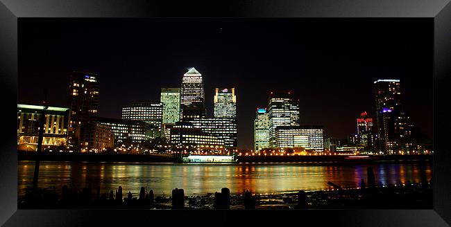 Canary Wharf Panorama Framed Print by Phil Clements