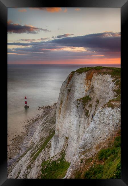 Beachy Head and Lighthouse, Eastbourne Framed Print by Phil Clements