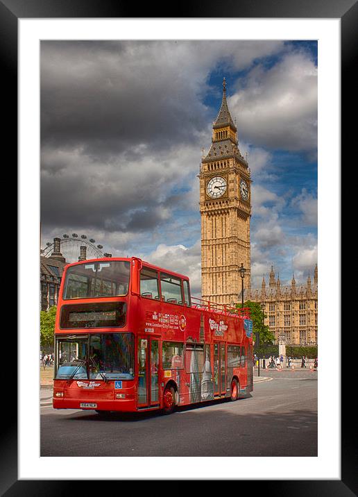  Big Ben and Red Bus Framed Mounted Print by Phil Clements
