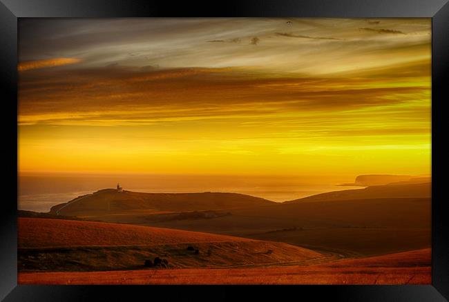 Belle Tout Sunset Framed Print by Phil Clements
