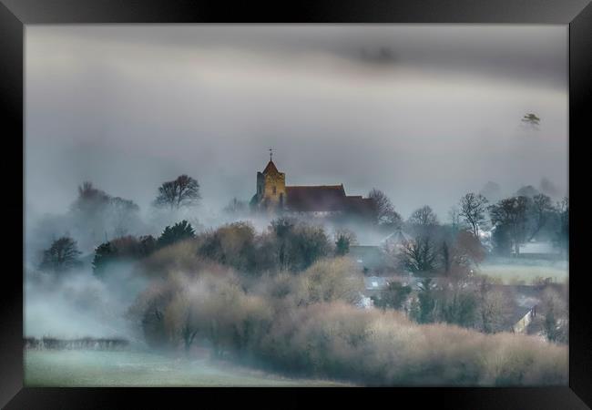 Firle Church Framed Print by Phil Clements